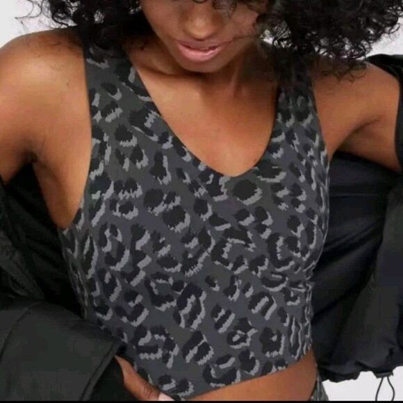 Aerie Offline Recharge Animal Print Bra Top Size Large - Picture 1 of 7